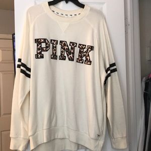 Victoria's secret PINK cheetah letter sweater